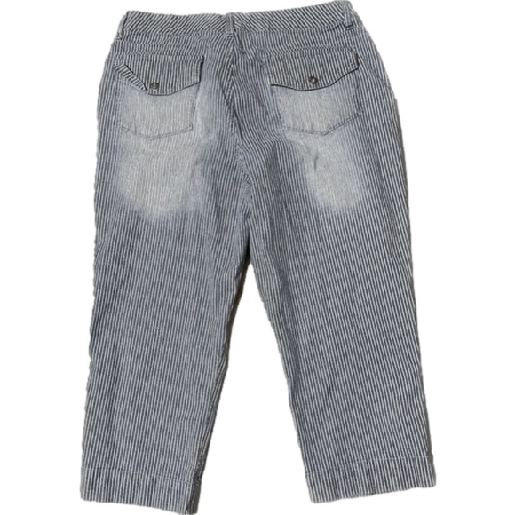 Gloria Vanderbilt Striped Denim Cropped Women’s Pants (Sz 12) - Picture 2 of 12